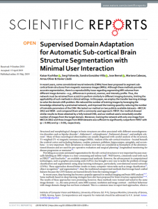 Supervised Domain Adaptation for Automatic Sub-cortical Brain Structure Segmentation with Minimal User Interaction